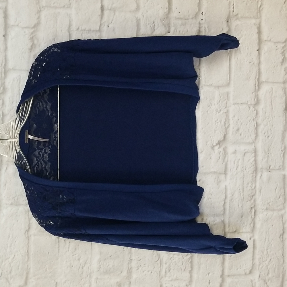Poof Girl Blue Short Cardigan Juniors Size XS